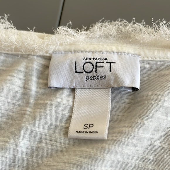 ANN TAYLOR LOFT short sleeve T-Shirt cream Size SP - Picture 11 of 13